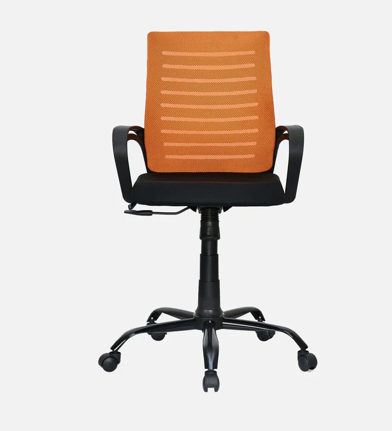 Orange-mid-back-ergonomic-chair-front
